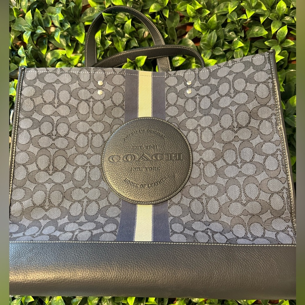 Coach Gray and Black Tote Bag